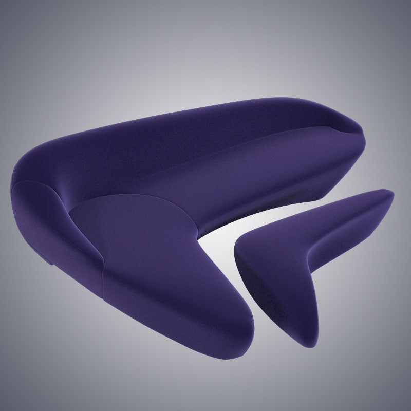 3d model of moon zaha hadid sofa